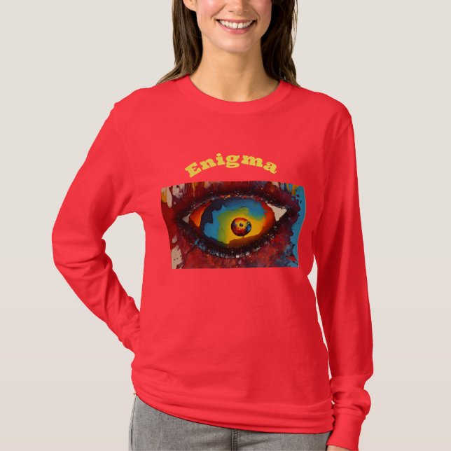 Mystic Gaze: Women's Långärmad Red Tee (Framsida)