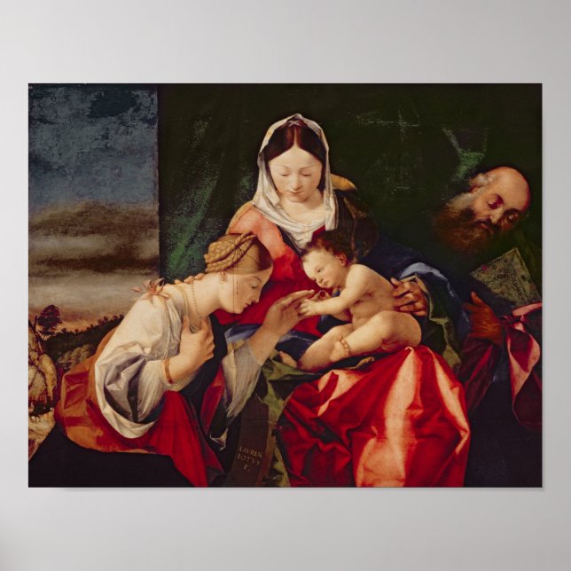 Mystic Giftermål of Saint Catherine, 1505/8 Poster (Framsidan)