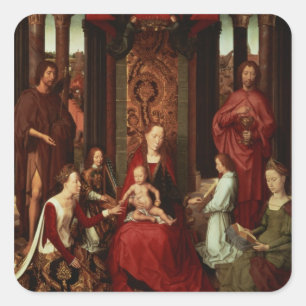 Mystic Giftermål of St. Catherine and other Saints Fyrkantigt Klistermärke