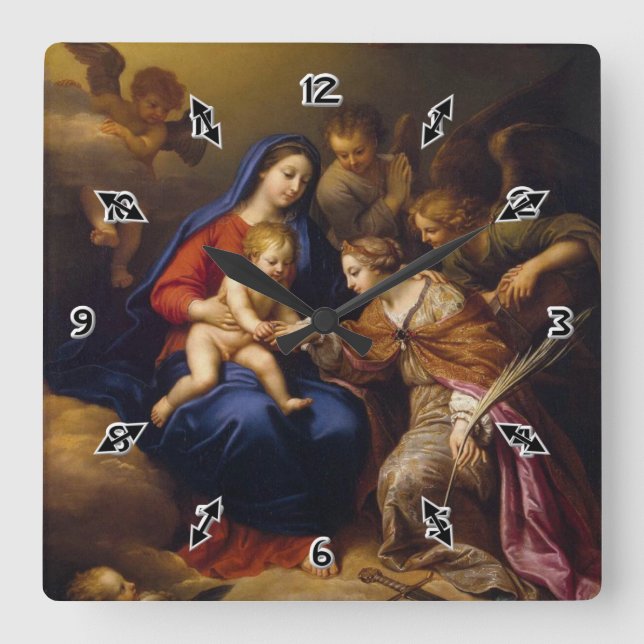 Mystic Giftermål of St. Catherine Fyrkantig Klocka (Framsida)