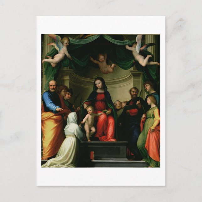 Mystic Giftermål of St. Catherine of Siena med Vykort (Framsida)