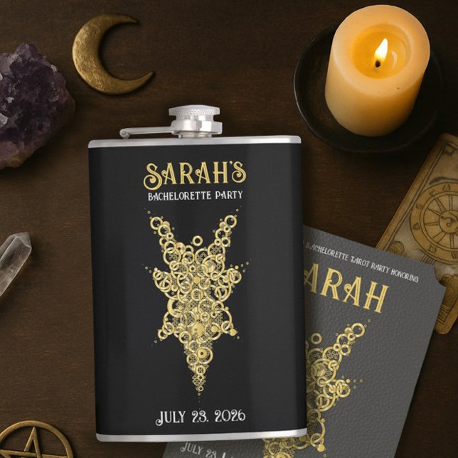 Mystic Gold Bachelorette Vinyl-Omslagen Flask Fickplunta (Skapare uppladdad)