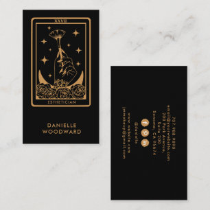 Mystic Gold Tarot Estetiker Guld Svart Varumärke Visitkort