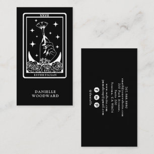 Mystic Gold Tarot Estetiker Svart Vitt Varumärke Visitkort