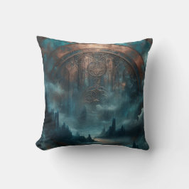 Mystic Gothic Art - Blue Copper Patina Decorative  Kudde