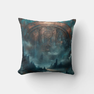 Mystic Gothic Art - Blue Copper Patina Decorative  Kudde
