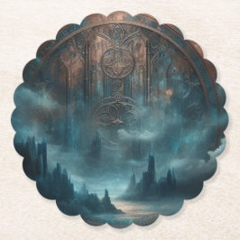 Mystic Gothic Steampunk - Blue Copper Patina  Underlägg Papper