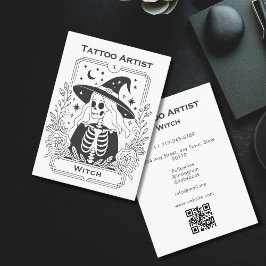 Mystic Gothic Tarot Skeleton Celestial Visitkort