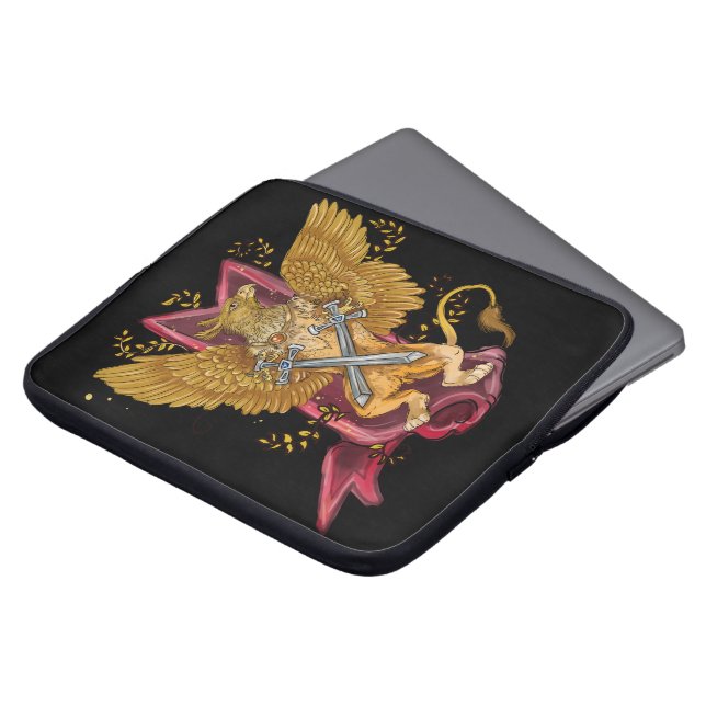 Mystic Griffin med svärd Laptop Fodral (Framsida topp)
