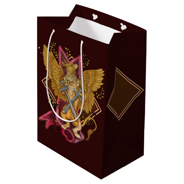 Mystic Griffin med svärd Medium Gift Bag (Baksidan Vinklad)
