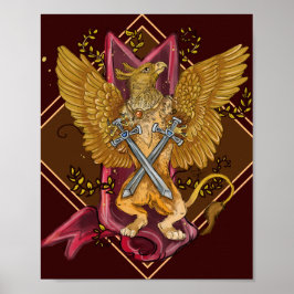 Mystic Griffin med svärd Poster