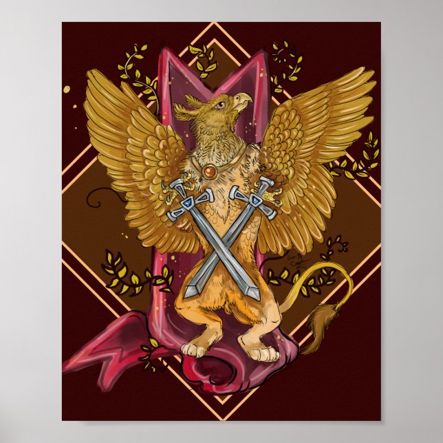 Mystic Griffin med svärd Poster (Framsidan)
