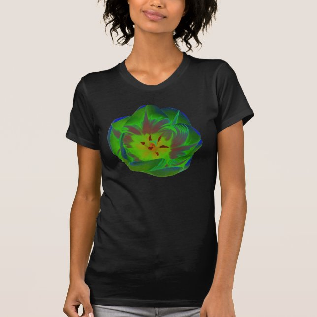 Mystic Grönt Tulip Dam T Shirt (Framsida)