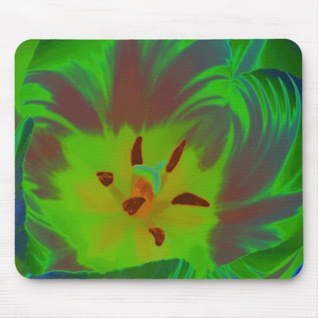 Mystic Grönt Tulip Mousepad Musmatta (Framsidan)