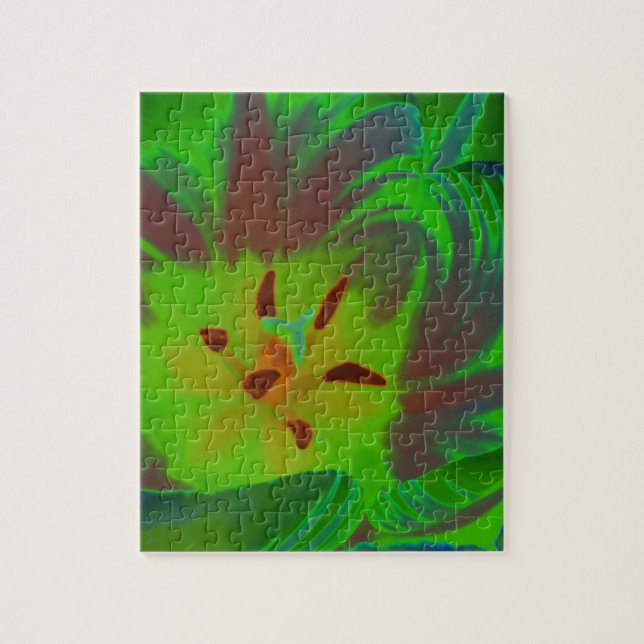 Mystic Grönt Tulip Puzzle Pussel (Vertikal)