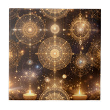Mystic Guld Celestial Mönster Tile