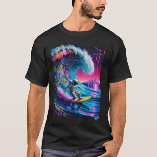 Mystic H2O Astronaut Surfer Riding Cosmic Wave T Shirt