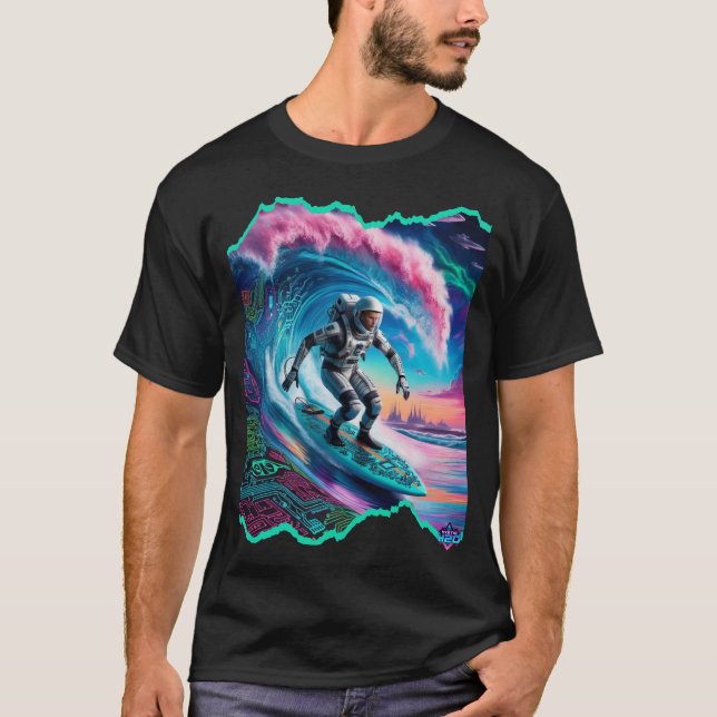 Mystic H2O Astronaut Techno Surfer Design T Shirt (Framsida)
