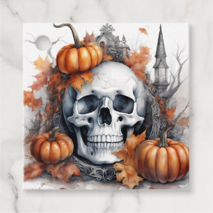 Mystic Halloween Gothic Skull Art - Enchanting Gåvor Etiketter