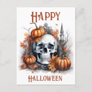 Mystic Halloween Gothic Skull Art - Enchanting Vykort
