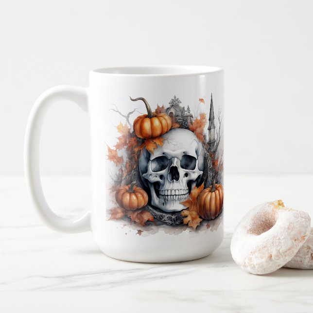 Mystic Halloween Gothic Skull Art Mystical Kaffemugg (Med munk)