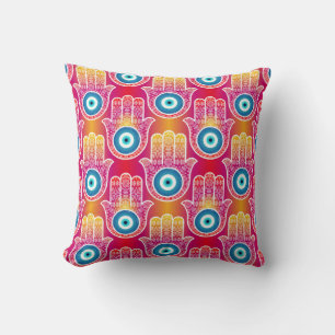 Mystic hamsa: ornera sömlös design. kudde