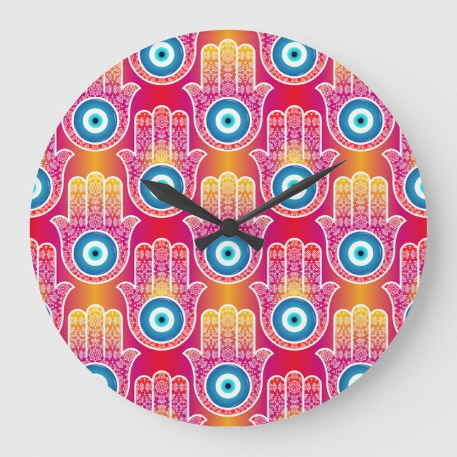 Mystic hamsa: ornera sömlös design. stor klocka (Framsida)