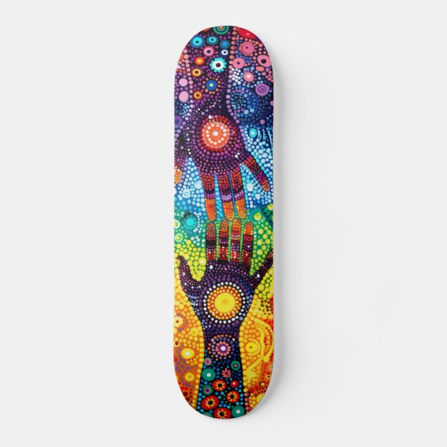 Mystic Händer - Aboriginal Stil - Skateboard Deck (Framsida)
