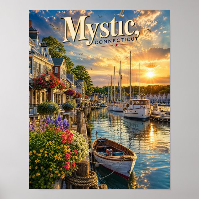 Mystic Harbor Reflections Poster (Framsidan)