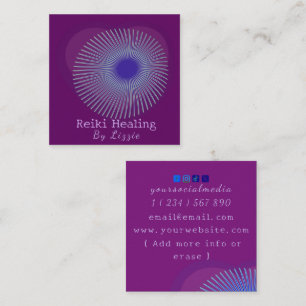 Mystic Heart Passion Flower Reiki Energy Healer Fyrkantigt Visitkort