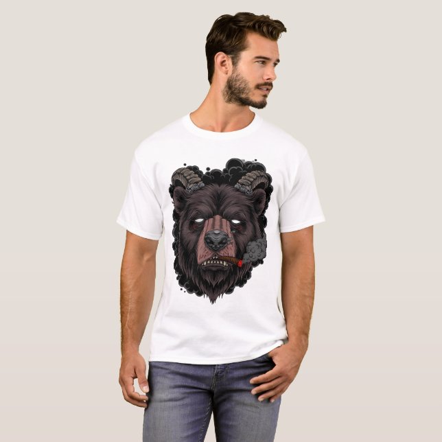 Mystic Horned Bear  T Shirt (Hel framsida)