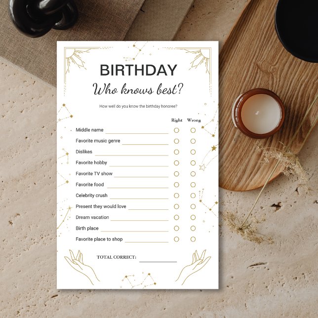 Mystic Horoscope Måne Födelsedagsfest Game (Mystic Horoscope Moon Birthday Party Game)