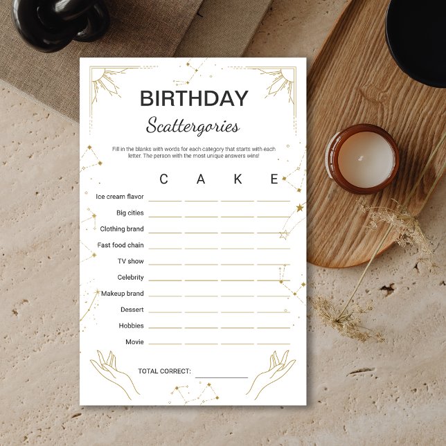 Mystic Horoscope Zodiac Birthday SCATTERGORY Game (Mystic Horoscope Zodiac Birthday SCATTERGORY Game)