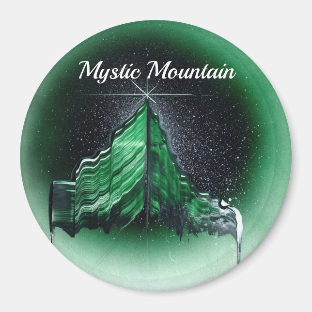 Mystic Jade Grönt Mountain Magnet (Framsidan)