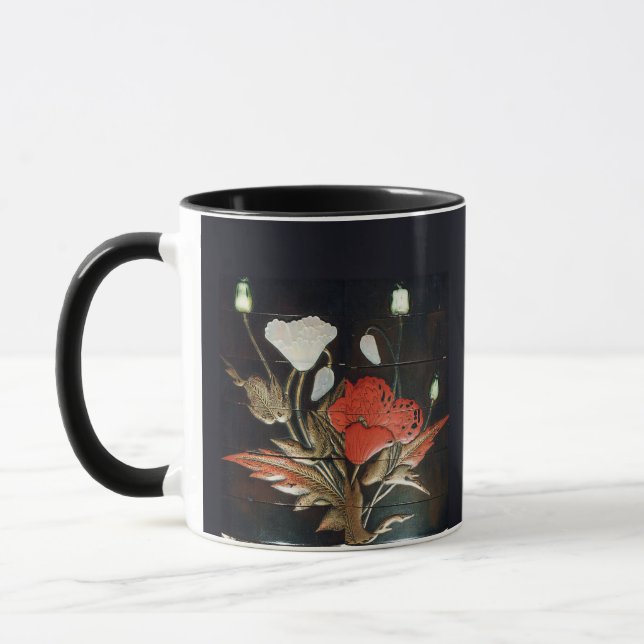 Mystic Japanese Floral Night Art – Elegant Botanic Mugg (Vänster)