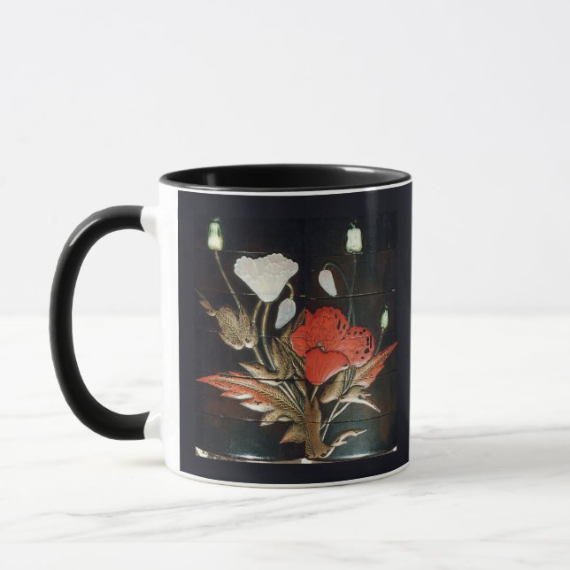 Mystic Japanese Floral Night Art – Elegant Botanic Mugg (Vänster)