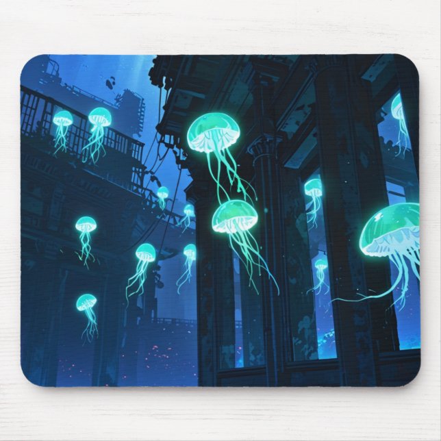 🌊 🐙 Mystic Jellyfish - Atlantis Depths Mousepad Musmatta (Framsidan)