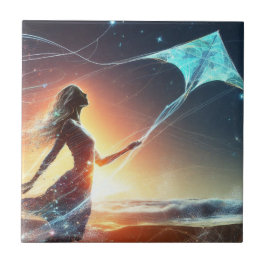 Mystic Kite Flyer Kakelplatta