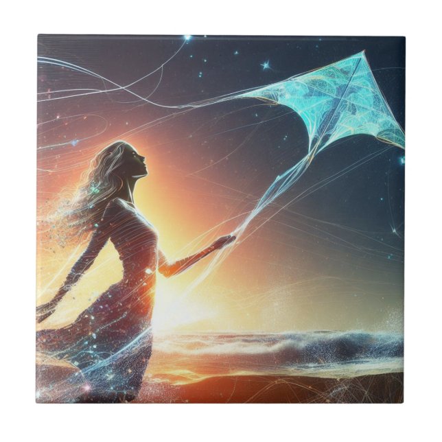 Mystic Kite Flyer Kakelplatta (Framsidan)