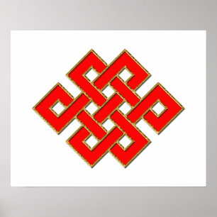 Mystic Knot - Red & Guld 1 Poster