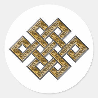 Mystic Knot - Silver & Guld 2 Runt Klistermärke