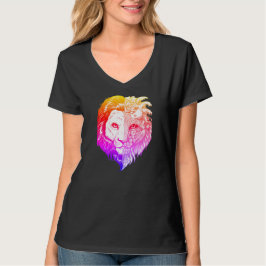 Mystic lejona konstkvinna för unik hand plockade tee shirt