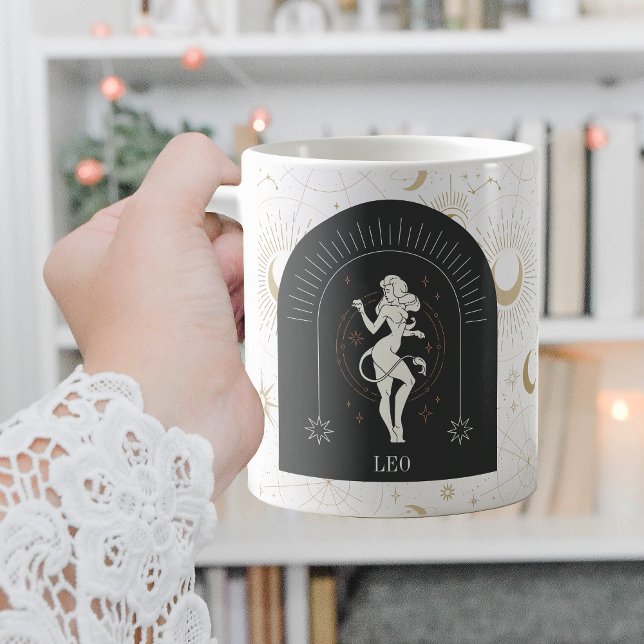 Mystic Leo Zodiac Stars Horoscope Kaffemugg (Mystic Leo Zodiac Stars Horoscope Coffee Mug)