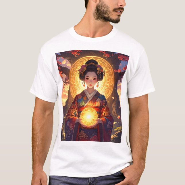 Mystic Light – Kimono Grace and Celestial Power T Shirt (Framsida)
