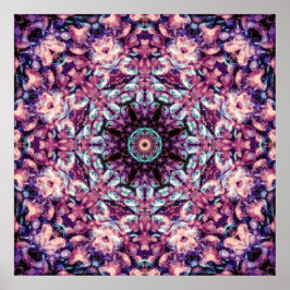Mystic Lila Bioluminescent Kaleidoscope Art Poster