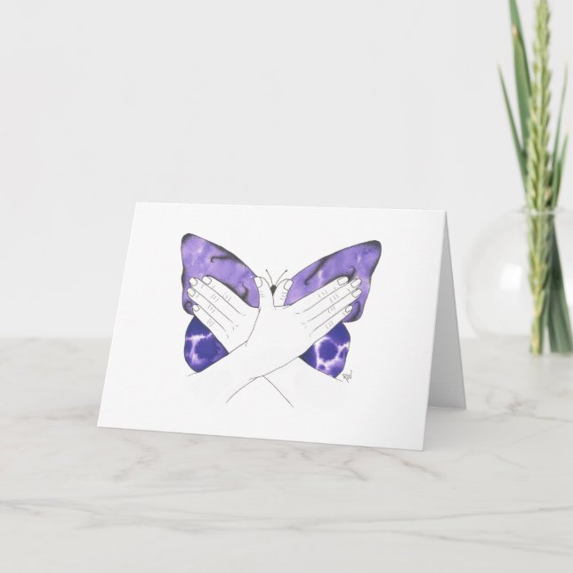 Mystic Lila Butterfly in ASL ( American Sign Lan Tack Kort (Framsida)
