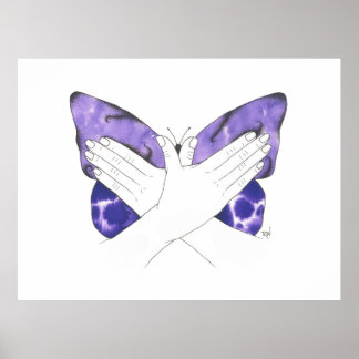 Mystic Lila Butterfly in ASL Poster