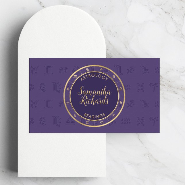 Mystic Lila Zodiac Astrology Visitkort (Skapare uppladdad)