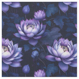 Mystic Lotus Night Garden Fabric Tyg