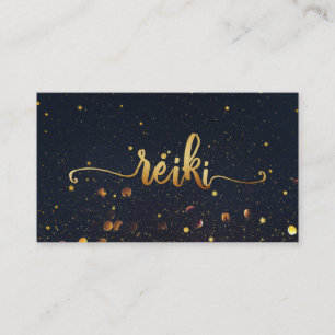 *~* Mystic Magic Black Guld REIKI Typography Visitkort